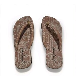 Free People Boho Paisley Sandals Pink and Cream New